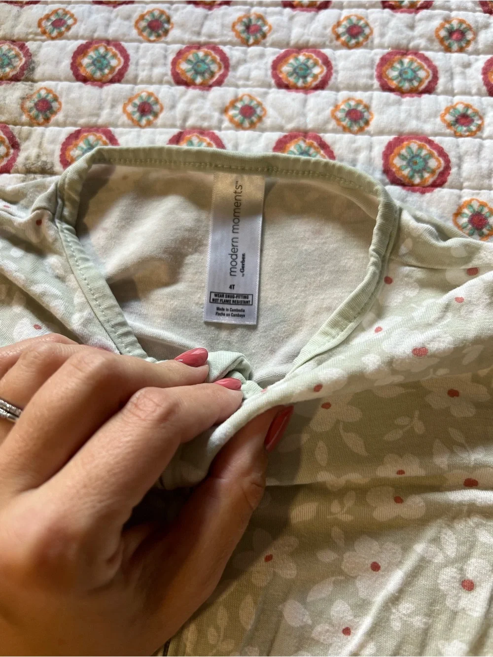 Modern Moments Viscose / Bamboo Floral Footless Zippie Pajama size 4T